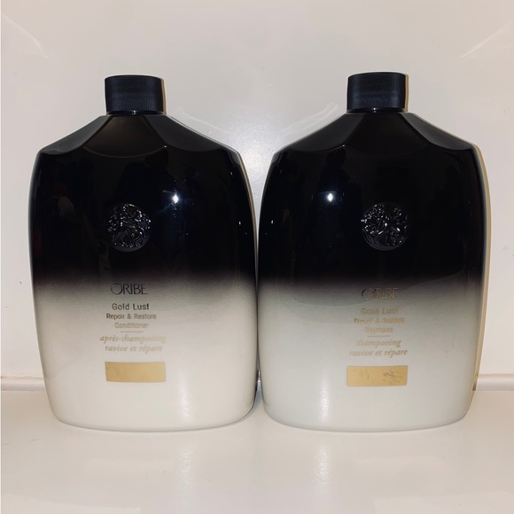 ✨Oribe Gold Lust Repair & Restore Shampoo & Conditioner Liter W/PUMPS & SAMPLES✨ - Picture 2 of 6